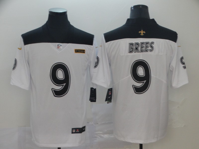 Men's New Orleans Saints Drew Brees #9 White City Edition Jersey